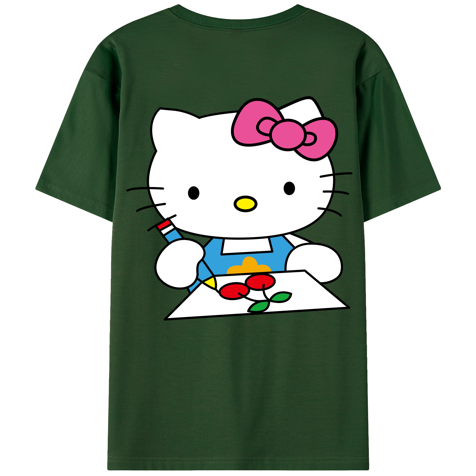 （画像用） Hello Kitty ハローキティ 綿100％半袖Tシャツ（背面プリント）